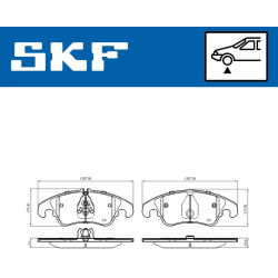 Stabdžių trinkelių rinkinys, diskinis stabdys
                                SKF                                         