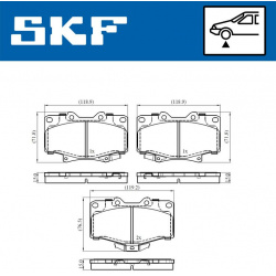 stabdžių trinkelių rinkinys, diskinis stabdys
                                SKF                                         