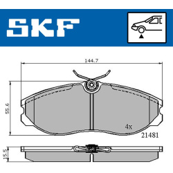 stabdžių trinkelių rinkinys, diskinis stabdys
                                SKF                                         