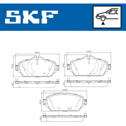 stabdžių trinkelių rinkinys, diskinis stabdys
                                SKF                                         