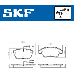 stabdžių trinkelių rinkinys, diskinis stabdys
                                SKF                                         