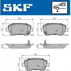 stabdžių trinkelių rinkinys, diskinis stabdys
                                SKF                                         