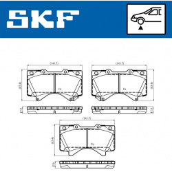 stabdžių trinkelių rinkinys, diskinis stabdys
                                SKF                                         