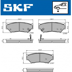 stabdžių trinkelių rinkinys, diskinis stabdys
                                SKF                                         