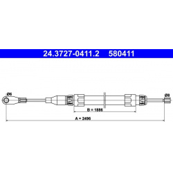 trosas, stovėjimo stabdys
                                ATE                                                24.3727-0411.2,
