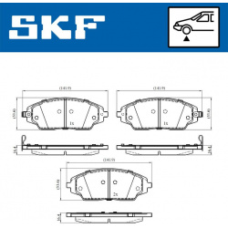 stabdžių trinkelių rinkinys, diskinis stabdys
                                SKF                                         