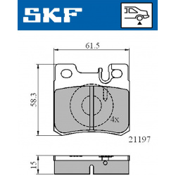 stabdžių trinkelių rinkinys, diskinis stabdys
                                SKF                                VKBP90373