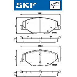 stabdžių trinkelių rinkinys, diskinis stabdys
                                SKF                                         