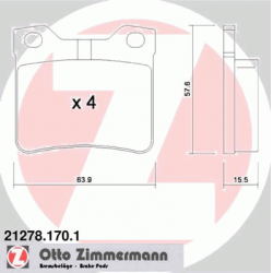 stabdžių trinkelių rinkinys, diskinis stabdys
                                ZIMMERMANN                                  