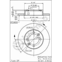 stabdžių diskas (1vnt) PRIME LINE
                                BREMBO                                                08.