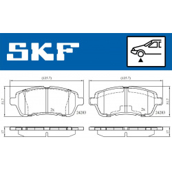 stabdžių trinkelių rinkinys, diskinis stabdys
                                SKF                                         