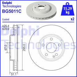 stabdžių diskas (1vnt)
                                DELPHI                                BG5011C, Nenurodytas gamintoja