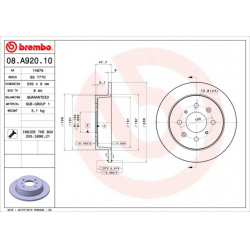 stabdžių diskas (1vnt) PRIME LINE
                                BREMBO                                                08.