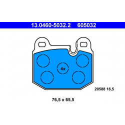 stabdžių trinkelių rinkinys, diskinis stabdys
                                ATE                                         