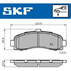 stabdžių trinkelių rinkinys, diskinis stabdys
                                SKF                                         
