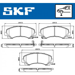 stabdžių trinkelių rinkinys, diskinis stabdys
                                SKF                                         