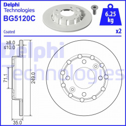 stabdžių diskas (1vnt)
                                DELPHI                                                BG5120C, Nenur