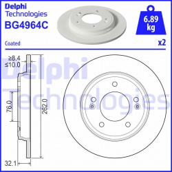 Stabdžių diskas
DELPHI BG4964C, Nenurodytas