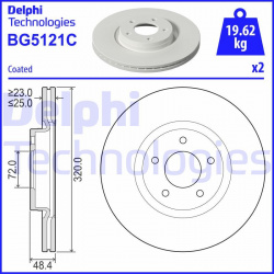stabdžių diskas (1vnt)
                                DELPHI                                                BG5121C, Nenur