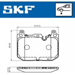 stabdžių trinkelių rinkinys, diskinis stabdys
                                SKF                                         