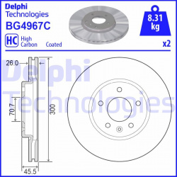 stabdžių diskas (1vnt)
                                DELPHI                                                BG4967C, Nenur