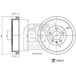 stabdžių būgnas
                                FEBI BILSTEIN                                                178513, FEBI 
