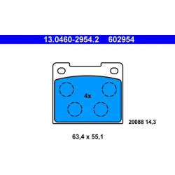 stabdžių trinkelių rinkinys, diskinis stabdys
                                ATE                                         