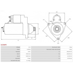 starteris Remanufactured AS-PL
                                S0398PR, AS-PL, S0398PR, auto detalė