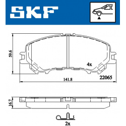 stabdžių trinkelių rinkinys, diskinis stabdys
                                SKF                                         