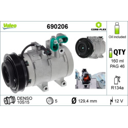 kompresorius, oro kondicionierius VALEO CORE-FLEX
                                                690206, VALEO, 690206, auto