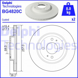 stabdžių diskas (1vnt)
                                DELPHI                                BG4820C, Nenurodytas gamintoja