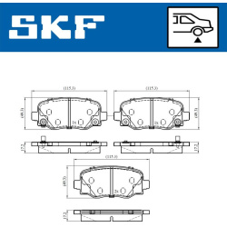 stabdžių trinkelių rinkinys, diskinis stabdys
                                SKF                                         