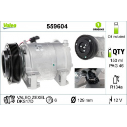 kompresorius, oro kondicionierius VALEO ORIGINS NEW OE TECHNOLOGY
                                                559604, VAL