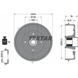 stabdžių būgnas
TEXTAR 94045000, TEXTAR, 94