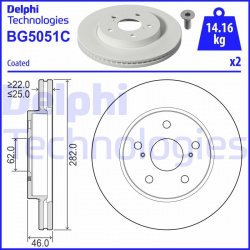 stabdžių diskas (1vnt)
                                DELPHI                                                BG5051C, Nenur