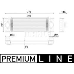 tarpinis suslėgto oro aušintuvas, kompresorius BEHR *** PREMIUM LINE ***
                                MAHLE             