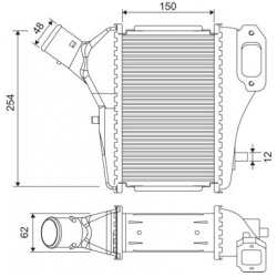 tarpinis suslėgto oro aušintuvas, kompresorius
                                VALEO                                       