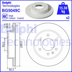 stabdžių diskas (1vnt)
                                DELPHI                                                BG5049C, Nenur