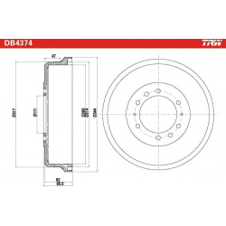 stabdžių būgnas
                                TRW                                DB4374, TRW, DB4374, auto detalė