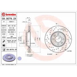 stabdžių diskas (1vnt) XTRA LINE - Xtra
                                BREMBO                                             