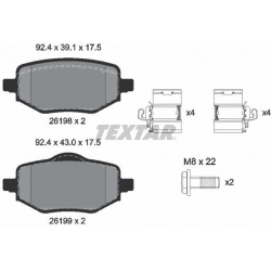 stabdžių trinkelių rinkinys, diskinis stabdys Q+
                                TEXTAR                                   