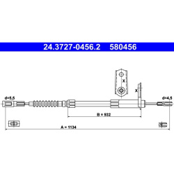 trosas, stovėjimo stabdys
                                ATE                                24.3727-0456.2, ATE, 243727-045