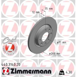 Stabdžių diskas COAT Z
                                ZIMMERMANN                                                440.3140.2
