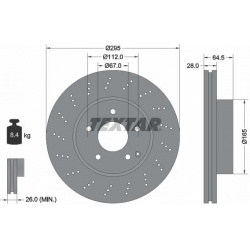 stabdžių diskas (1vnt) PRO+
                                TEXTAR                                92165005, TEXTAR, 9216500