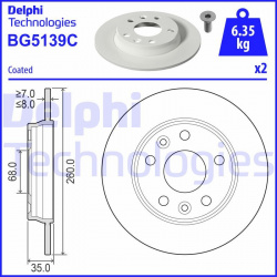 stabdžių diskas (1vnt)
DELPHI BG5139C, Nenur