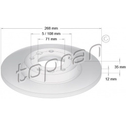 stabdžių diskas (1vnt) COATED
                                TOPRAN                                723 881, Nenurodytas ga