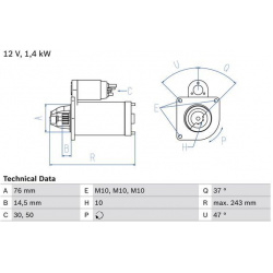 starteris
                                BOSCH                                                0 986 022 840, BOSCH, 09860228