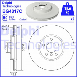 stabdžių diskas (1vnt)
                                DELPHI                                                BG4817C, Nenur