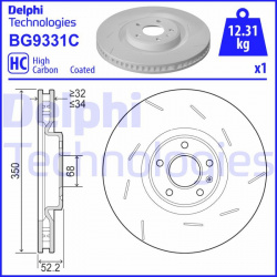 stabdžių diskas (1vnt)
                                DELPHI                                                BG9331C, Nenur
