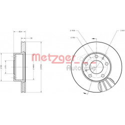 stabdžių diskas (1vnt)
                                METZGER                                                6110104, Nenu